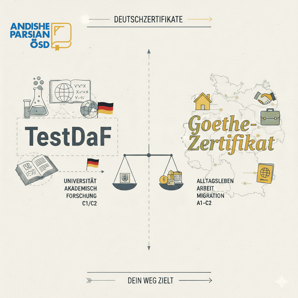 تفاوت TestDaF و Goethe